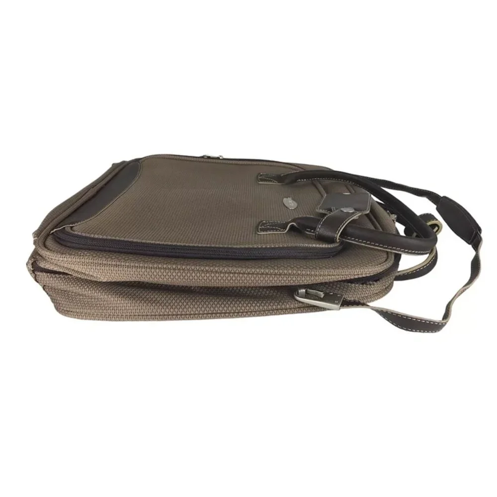 Samsonite Womens Beige Inner Pockets Zip Around Detachable Strap Laptop Bag‎